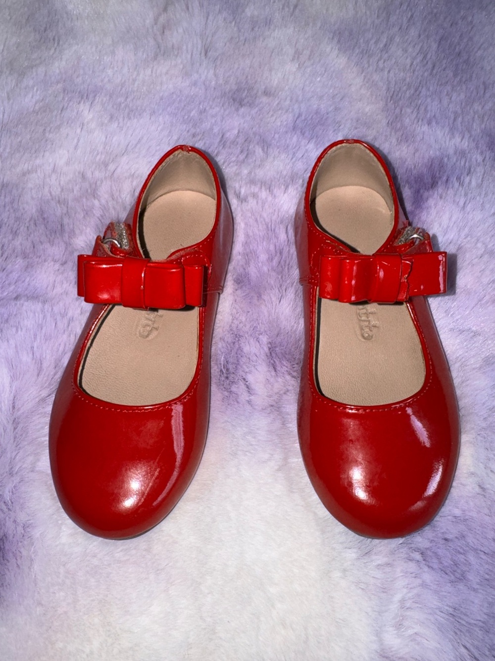 Elephantito Girls 7 Red Patent Leather Charlotte Mary Jane Bow Shoes